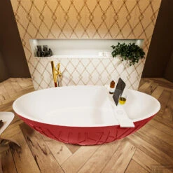 HOLM Vrijstaand Bad 180x85cm Kleur Fire / Talc 14 HOLM Vrijstaand Bad 180x85cm Kleur Fire / Talc -Badkamer Thuis holm 3 00012