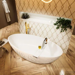 HOLM Vrijstaand Bad 180x85cm Kleur Linen / Talc -Badkamer Thuis holm 4 00004