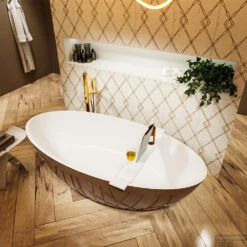 HOLM Vrijstaand Bad 180x85cm Kleur Rust / Talc -Badkamer Thuis holm 4 00011