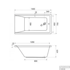 Inbouw Ligbad Wisa Berceto 130x70x42 Cm Wit -Badkamer Thuis inbouw ligbad wisa berceto 130x70x42 cm wit tech