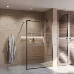 BWS Inloopdouche Frame Gunmetal 70x200 | Nano Anti-Kalk | Raster Inloopdouche