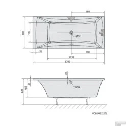 Ligbad Polysan Alia 170x80x45 Cm Acryl Wit -Badkamer Thuis ligbad polysan alia 170x80x45 cm acryl wit sph41119 tech