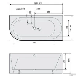 Ligbad Polysan Astra 160x75x60 Cm Asymmetrisch Rechts Wit -Badkamer Thuis ligbad polysan astra 160x75x60 cm asymmetrisch rechts wit sph34611m tech