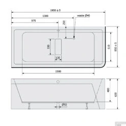 Ligbad Polysan Marlene 195x85x63 Cm Asymmetrisch Links Zwart / Wit -Badkamer Thuis ligbad polysan marlene 195x85x63 cm asymmetrisch links zwart wit sph78731mclb tech