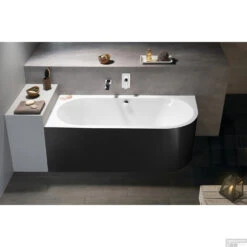 Ligbad Polysan Viva 180x75x60 Cm Asymmetrisch Links Zwart /Wit -Badkamer Thuis ligbad polysan viva 180x75x60 cm asymmetrisch links zwart wit sph72099mb 4