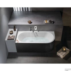 Ligbad Polysan Viva 180x75x60 Cm Asymmetrisch Links Zwart /Wit -Badkamer Thuis ligbad polysan viva 180x75x60 cm asymmetrisch links zwart wit sph72099mb 5