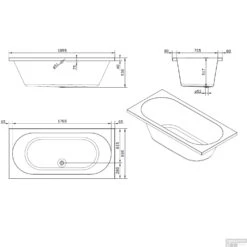 Ligbad Sanindusa Urb.y 190x90 Cm Acryl Wit 7 Ligbad Sanindusa Urb.y 190x90 Cm Acryl Wit -Badkamer Thuis ligbad sanindusa urb.y 190x90 cm acryl wit tech 1