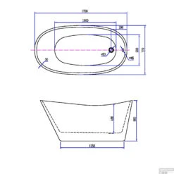 Ligbad Wiesbaden Trapeze Vrijstaand Acryl 170x77 Wit 9 Ligbad Wiesbaden Trapeze Vrijstaand Acryl 170x77 Wit -Badkamer Thuis ligbad trapeze vrijstaand acryl 170x77 wit tech