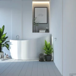 Ligbad Vrijstaand Boss & Wessing 130x68x78 Cm Wit 8 Ligbad Vrijstaand Boss & Wessing 130x68x78 Cm Wit -Badkamer Thuis ligbad vrijstaand boss wessing 130x68x78 cm sfeer1