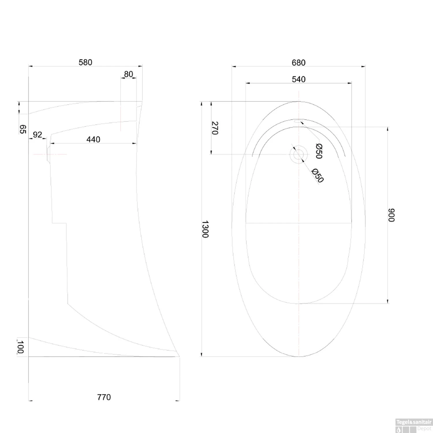 Ligbad Vrijstaand Boss & Wessing 130x68x78 Cm Wit 6 Ligbad Vrijstaand Boss & Wessing 130x68x78 Cm Wit - Afbeelding 4
