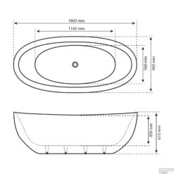 Ligbad Vrijstaand Boss & Wessing 180x80x61 Cm Hoogglans Wit -Badkamer Thuis ligbad vrijstaand boss wessing 180x80x61 cm tech