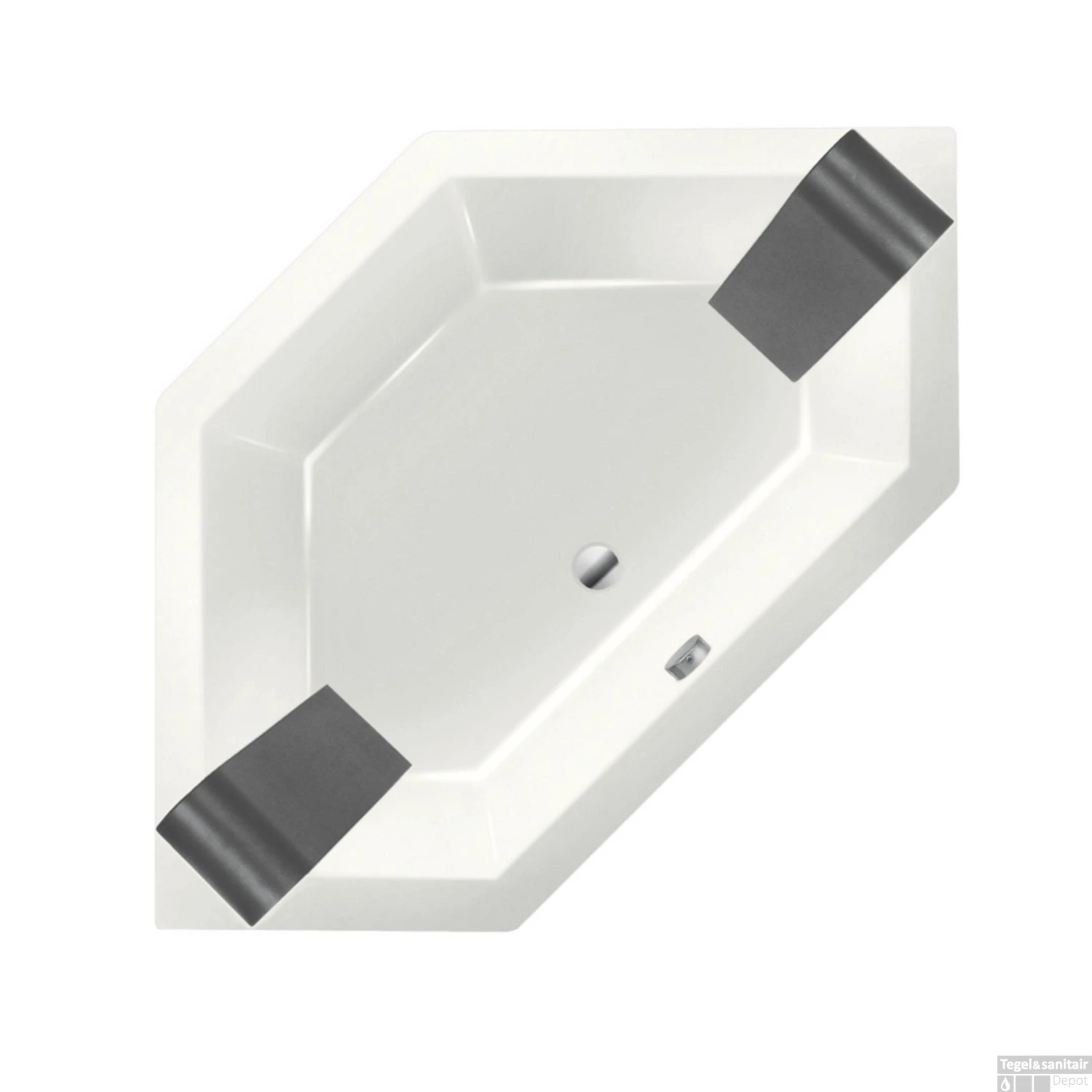 Ligbad Xenz Society 145 6-hoekig 145x145x50 Cm Inbouw Acryl Gebroken Wit