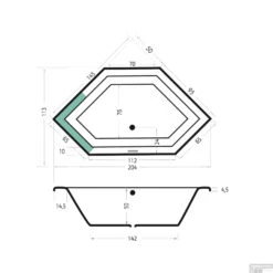 Ligbad Xenz Society 145 6-hoekig 145x145x50 Cm Inbouw Acryl Wit -Badkamer Thuis ligbad xenz society 145 inbouw 145x145x50 cm acryl wit 6860 01 tech