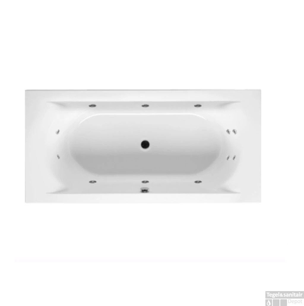 Ligbad Riho Linares 190 X 90 Cm Mat Wit Whirlpool Enkel Systeem 4 Ligbad Riho Linares 190 X 90 Cm Mat Wit Whirlpool Enkel Systeem - Afbeelding 2