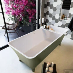 LUNDY Vrijstaand Bad 170x75cm Kleur Army / Talc -Badkamer Thuis lundy 6 00010