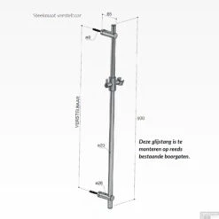 Glijstang Hotbath Mate 90cm Rond ⌀2cm Mat Zwart -Badkamer Thuis m311bl glijstang hotbath mate 90cm rond 2cm mat zwart tech