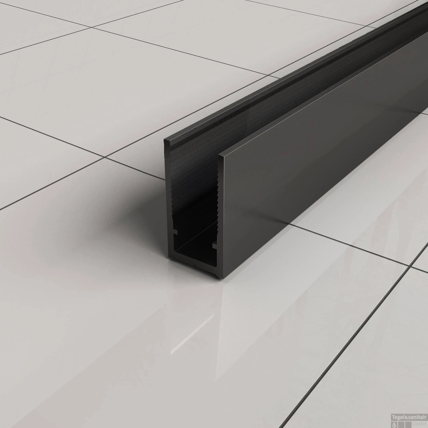 BWS Inloopdouche Pro Line Rookglas 110x200 8mm Nano Coating Mat Zwart Profiel En Stang 4 BWS Inloopdouche Pro Line Rookglas 110x200 8mm Nano Coating Mat Zwart Profiel En Stang - Afbeelding 2