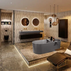 NOBLE Vrijstaand Bad 180x75cm Kleur Dark Grey / Dark Grey -Badkamer Thuis noble 1 00022