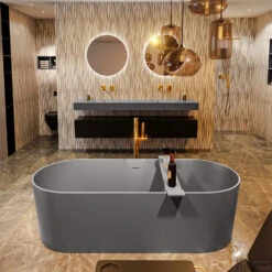 NOBLE Vrijstaand Bad 180x75cm Kleur Dark Grey / Dark Grey -Badkamer Thuis noble 2 00022