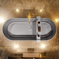 NOBLE Vrijstaand Bad 180x75cm Kleur Dark Grey / Dark Grey -Badkamer Thuis noble 4 00022