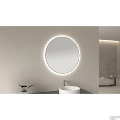 Ronde Spiegel Wiesbaden Novi Met LED, Dimbaar 100 Cm Mat Zwart 12 Ronde Spiegel Wiesbaden Novi Met LED, Dimbaar 100 Cm Mat Zwart -Badkamer Thuis novi spiegels zwart sfeer 3