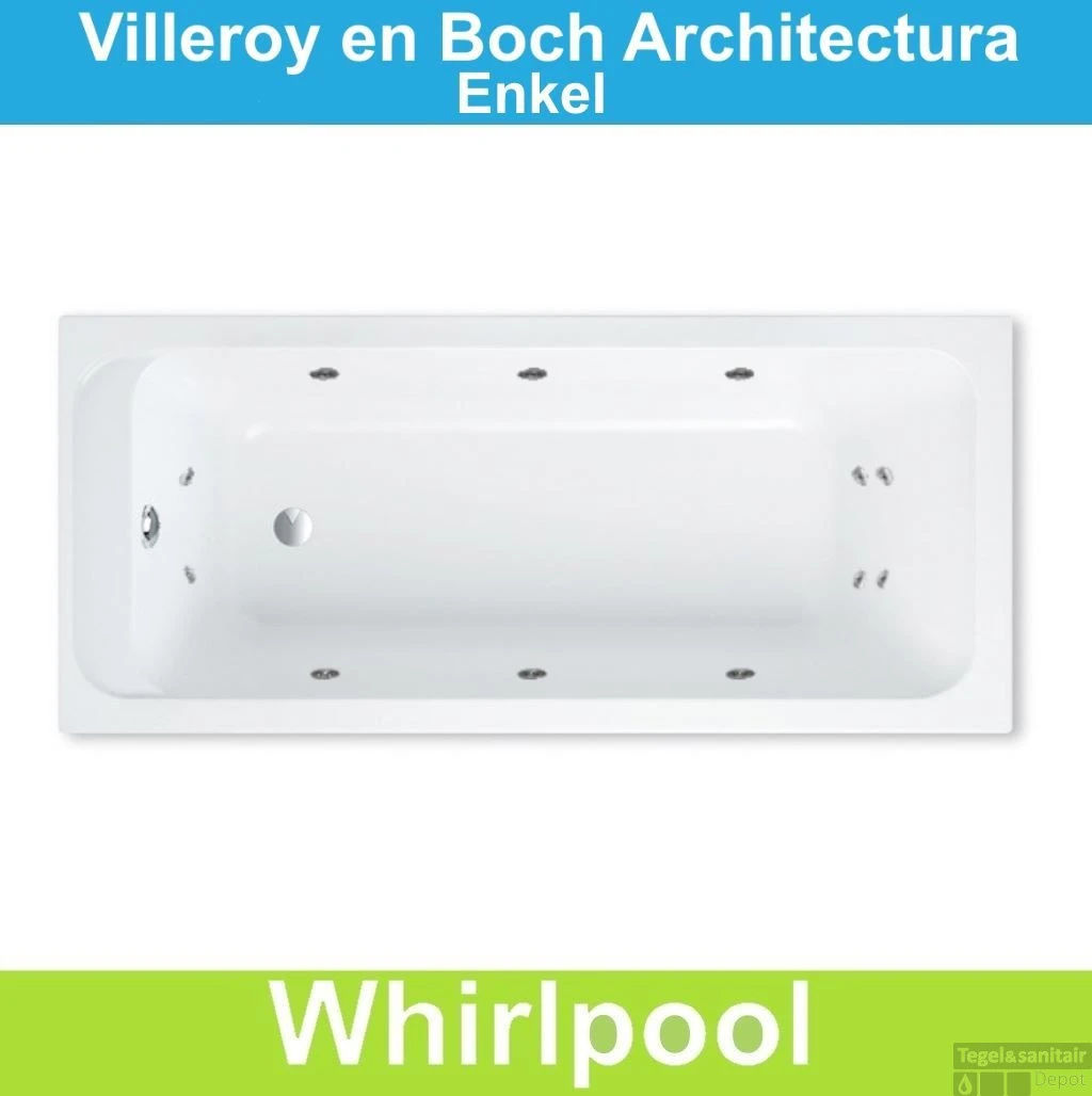 Ligbad Villeroy & Boch Architectura 170x70 Cm Balboa Whirlpool Systeem Enkel 3 Ligbad Villeroy & Boch Architectura 170x70 Cm Balboa Whirlpool Systeem Enkel
