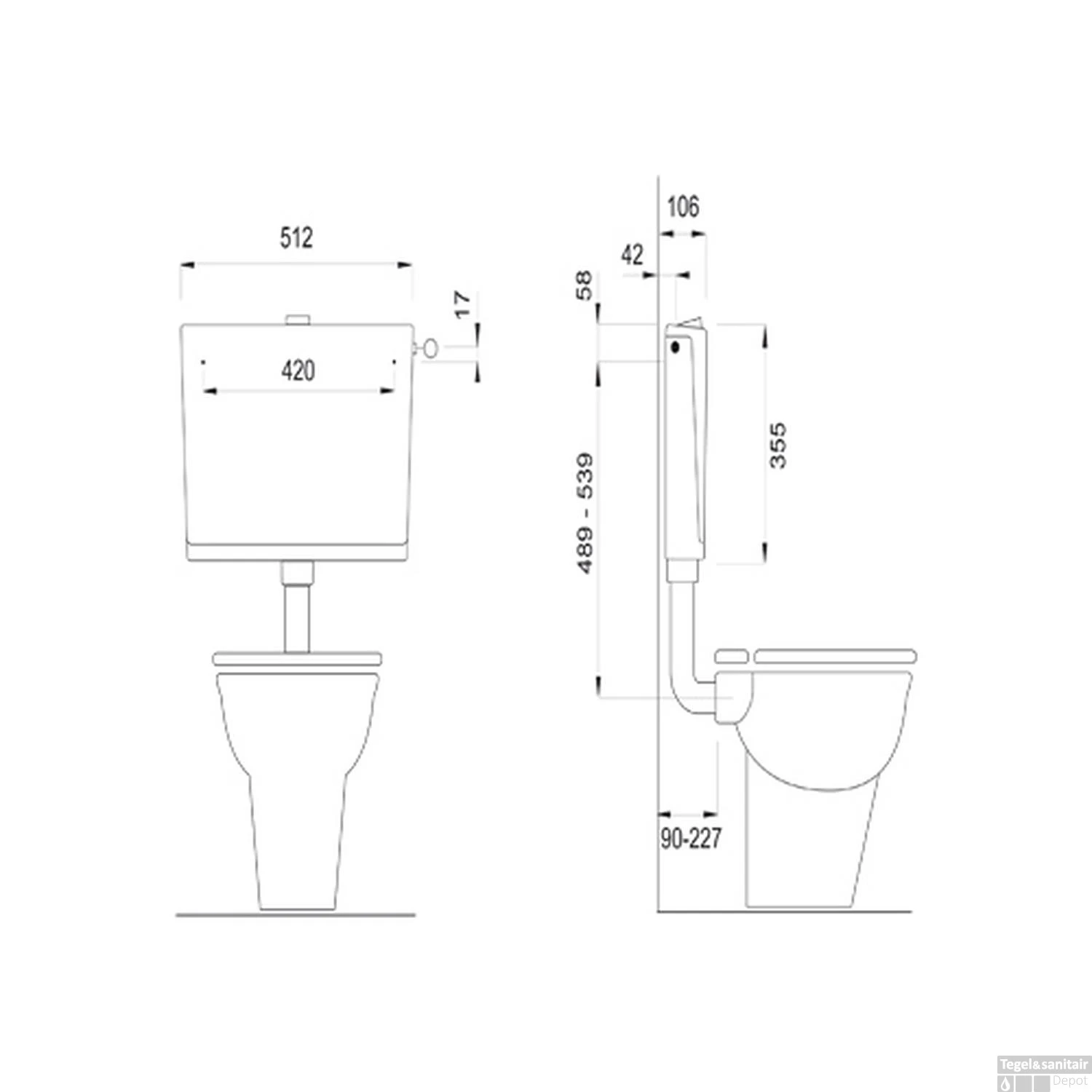 Opbouw Spoelreservoir Wisa 500 Laaghangend Wit 4 Opbouw Spoelreservoir Wisa 500 Laaghangend Wit - Afbeelding 2