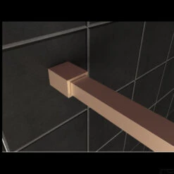 BWS Inloopdouche Pro Line Middenband 90x200 Geborsteld Messing Koper Profiel En Stang -Badkamer Thuis profielset met stabilisatiestang wiesbaden slim 120cm koper 3 1 1 1