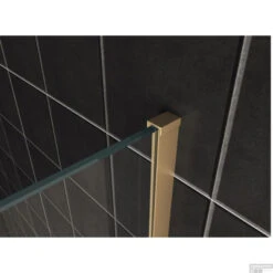BWS Inloopdouche Pro Line Helder Glas 50x200 Geborsteld Messing Goud Profiel En Stang -Badkamer Thuis profielset met stabilisatiestang wiesbaden slim 120cm messing goud 1 1 5