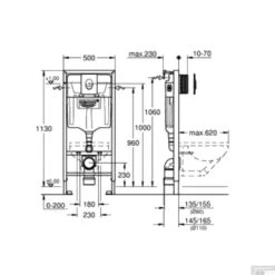 Aktie Toiletset Grohe Rapid SL Met Basic Smart Pot En Skate Air Drukplaat -Badkamer Thuis reservoir grohe rapid sl 38722001 tech