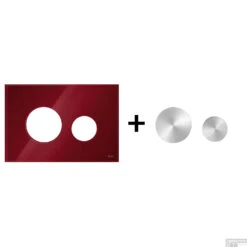 Drukplaat Front En Toetsen TECE Loop Voor WC-Bediening Glas Robijnrood -Badkamer Thuis robijnrood geborsteldrvs