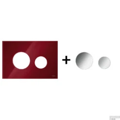 Drukplaat Front En Toetsen TECE Loop Voor WC-Bediening Glas Robijnrood -Badkamer Thuis robijnrood glanzendchroom