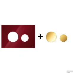 Drukplaat Front En Toetsen TECE Loop Voor WC-Bediening Glas Robijnrood -Badkamer Thuis robijnrood goud