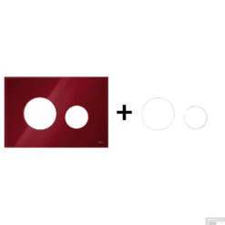 Drukplaat Front En Toetsen TECE Loop Voor WC-Bediening Glas Robijnrood -Badkamer Thuis robijnrood matwit