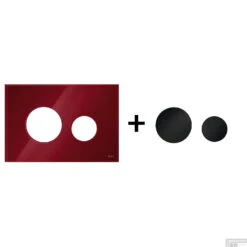 Drukplaat Front En Toetsen TECE Loop Voor WC-Bediening Glas Robijnrood -Badkamer Thuis robijnrood zwart