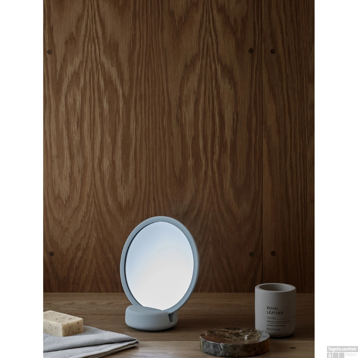 Scheerspiegel Blomus Sono Ø 17 Cm Make-Up Spiegel Vijf Keer Vergrotend Micro Chip - Afbeelding 2