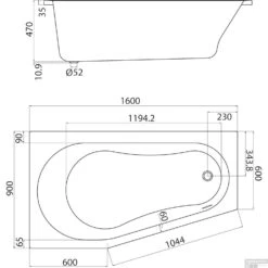 Bestsellers -Badkamer Thuis sealskin ligbad get wet optimo compactbad 160x90x60 cm links wit tech
