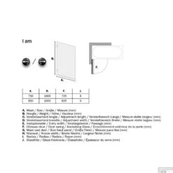 Badwand Sealskin 'I AM' 85x160 Cm Mat Zwart 1 Deel Helder Antikalk Glas -Badkamer Thuis sk010855195100 badwand get wet by sealskin i am 85x160 cm mat zwart 1 deel helder antikalk glas tech