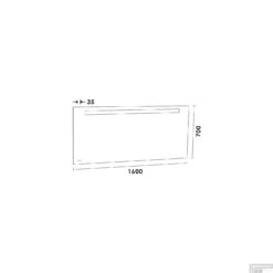 Spiegel Clock 160cm Incl LED Verlichting En Klok -Badkamer Thuis spiegel clock 160cm incl led verlichting en klok tech