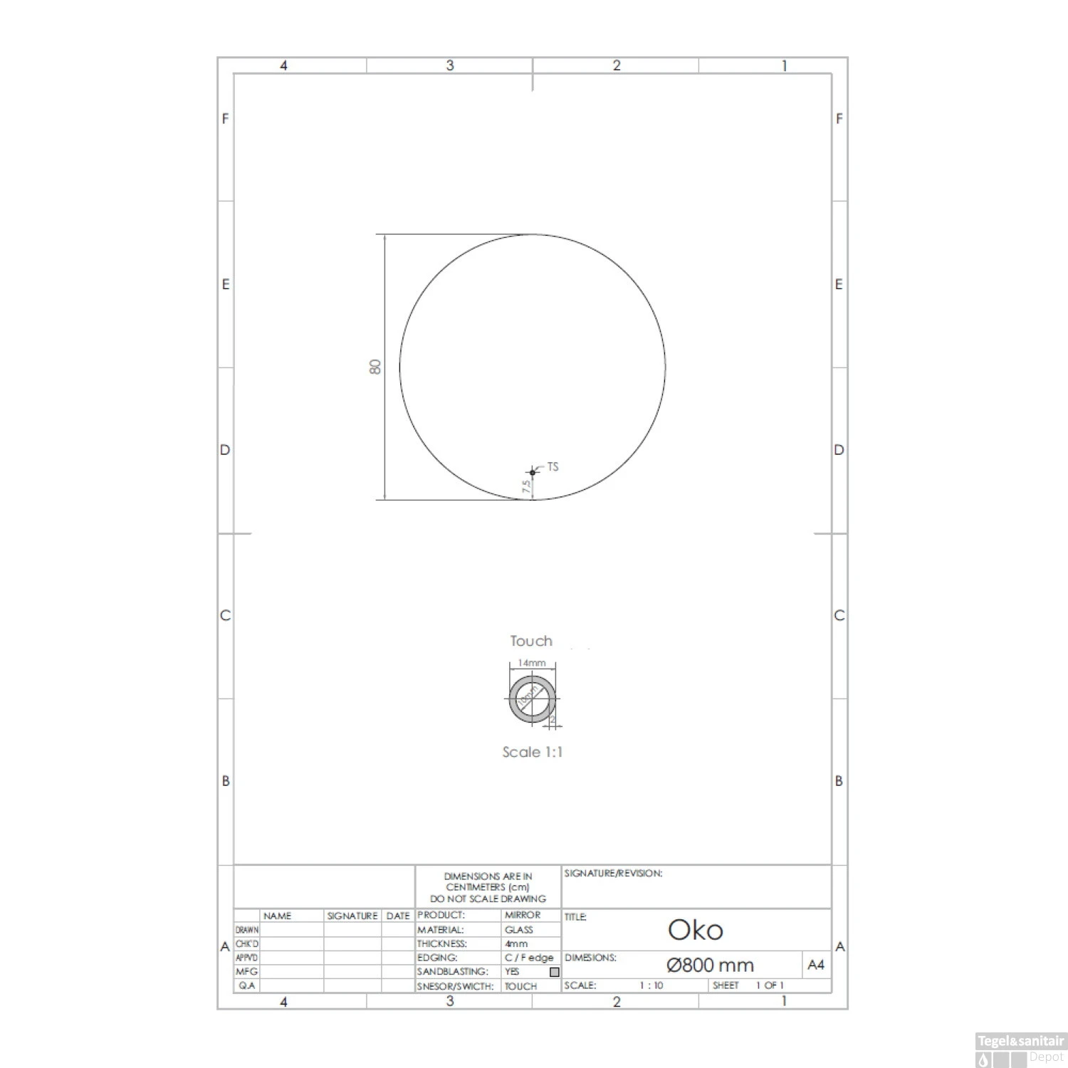 Spiegel Gliss Design Oko Rond LED Verlichting 80cm 5 Spiegel Gliss Design Oko Rond LED Verlichting 80cm - Afbeelding 3