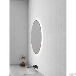 Ronde Spiegel Wiesbaden Novi Met LED, Dimbaar 60 Cm Geborsteld Messing 10 Ronde Spiegel Wiesbaden Novi Met LED, Dimbaar 60 Cm Geborsteld Messing -Badkamer Thuis spiegel novi messing sfeer 1 2