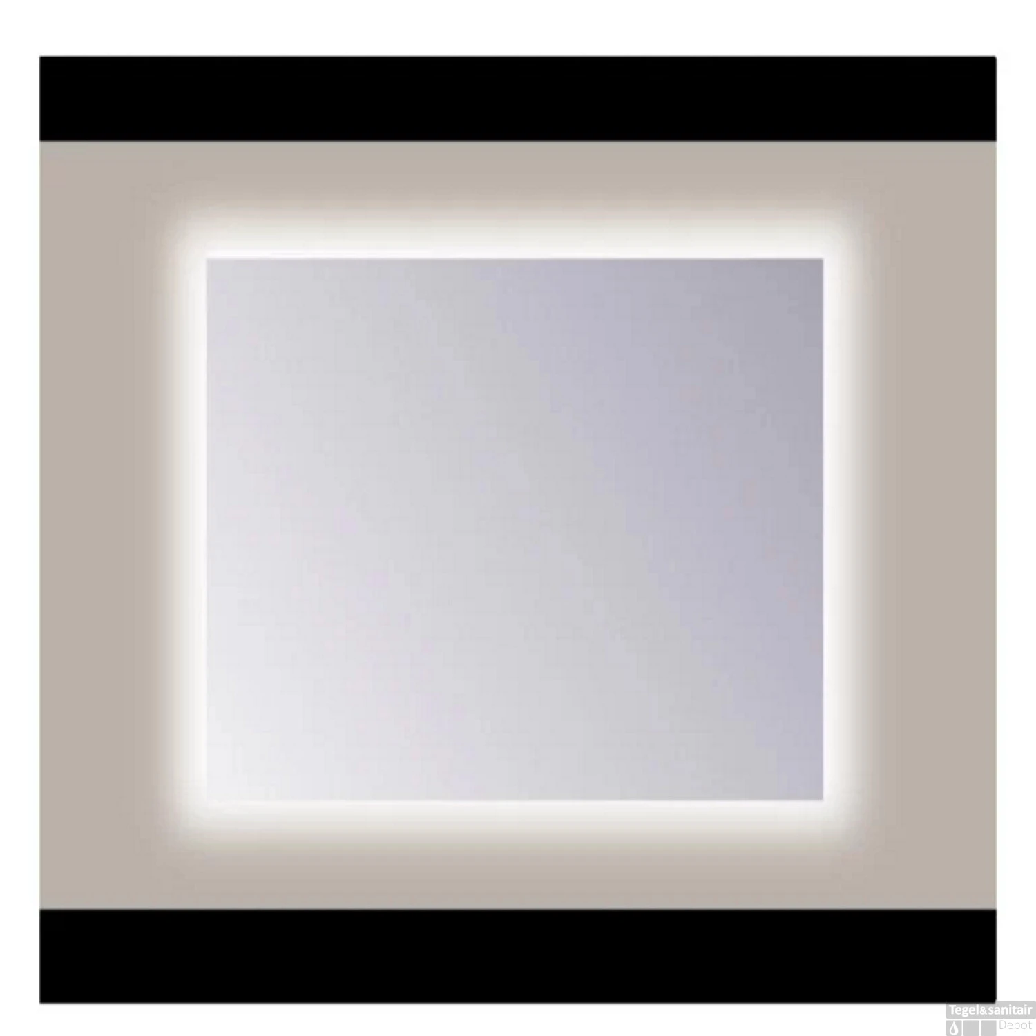 Spiegel Sanicare Q-Mirrors 120x60 Cm PP-Geslepen Vierkant Met Rondom LED Warm White En Afstandsbediening Incl. Ophangmateriaal