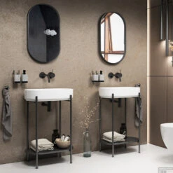 Spiegel Sapho Puno 50x85 Cm Framed Zwart -Badkamer Thuis spiegel sapho puno 50x85 cm framed zwart sfeer2