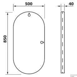 Spiegel Sapho Puno 50x85 Cm Framed Zwart -Badkamer Thuis spiegel sapho puno 50x85 cm framed zwart tech