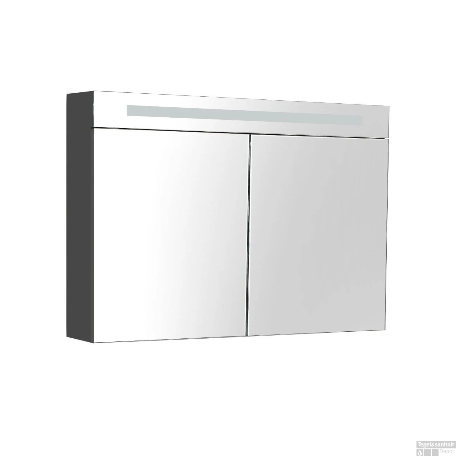 Spiegelkast Met Verlichting & Wcd 100 Cm Antraciet 3 Spiegelkast Met Verlichting & Wcd 100 Cm Antraciet