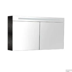 Spiegelkast Met Verlichting & Wcd 120 Cm Zwart Wenge