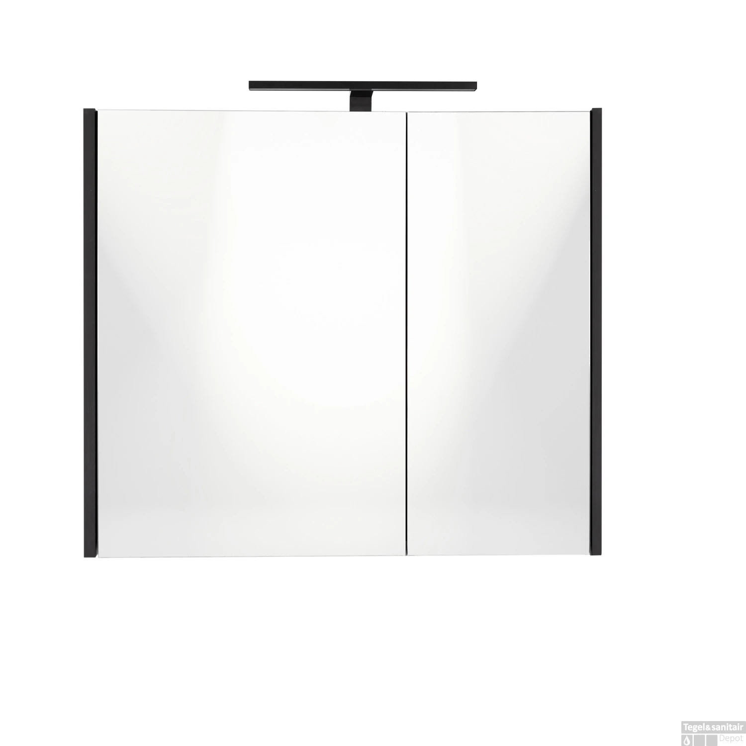 Spiegelkast Best Design Happy Black Incl. LED Verlichting 60x60 Cm Mat Zwart - Afbeelding 2