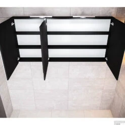 Spiegelkast Boss & Wessing Cube 150x70x16 Cm Mat Zwart Urban (3 Deuren) 9 Spiegelkast Boss & Wessing Cube 150x70x16 Cm Mat Zwart Urban (3 Deuren) -Badkamer Thuis spiegelkast boss wessing cube 150x70x16 cm mat zwart detail