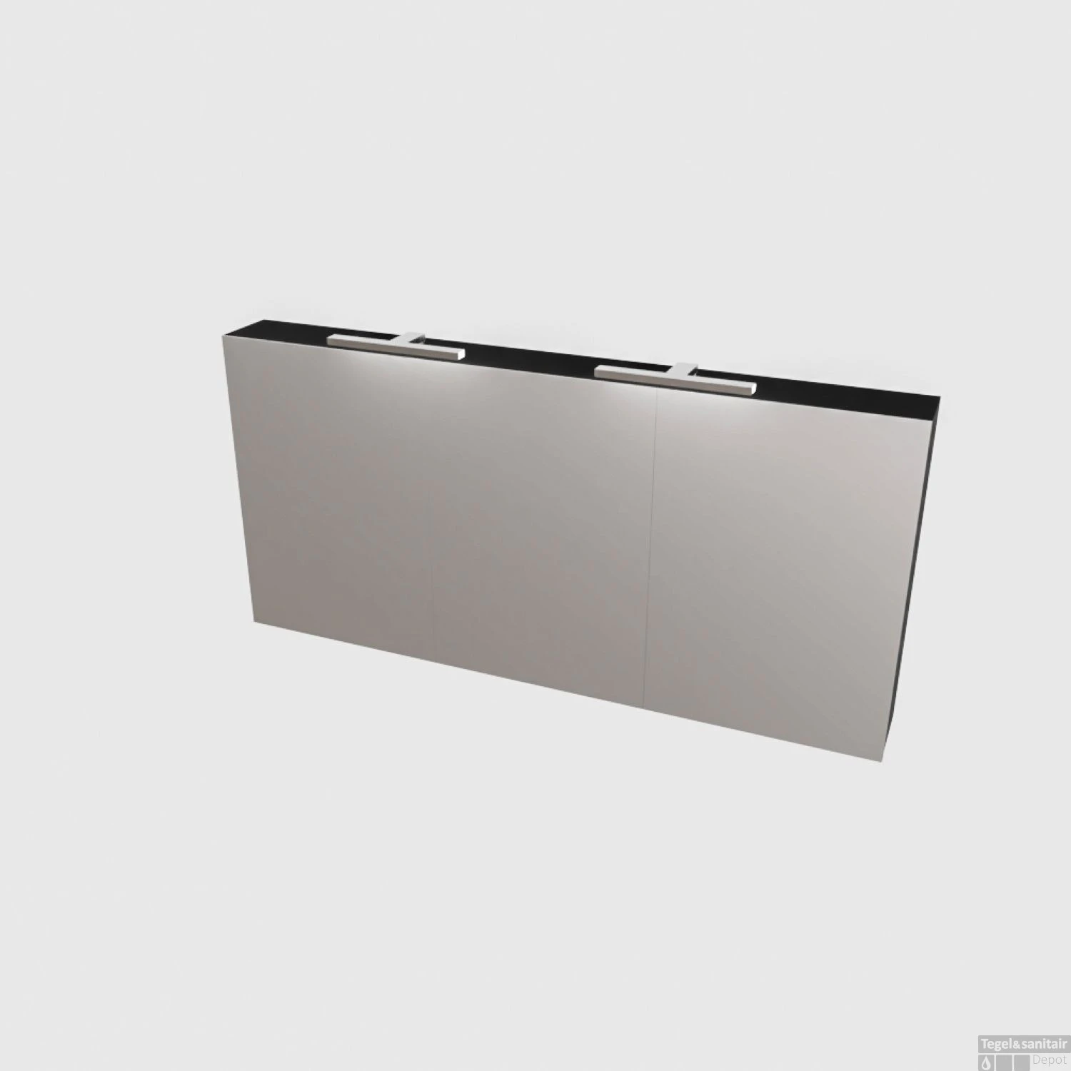 Spiegelkast Boss & Wessing Cube 150x70x16 Cm Mat Zwart Urban (3 Deuren) 7 Spiegelkast Boss & Wessing Cube 150x70x16 Cm Mat Zwart Urban (3 Deuren) - Afbeelding 5