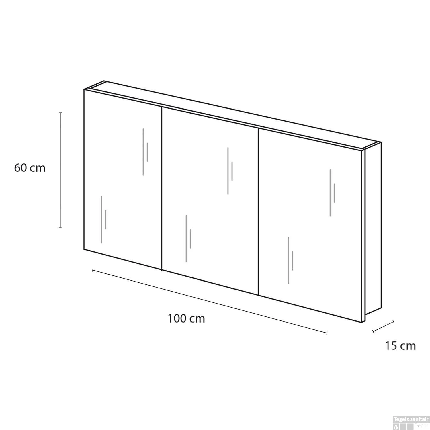 Spiegelkast Differnz Style 100x60cm Wit 4 Spiegelkast Differnz Style 100x60cm Wit - Afbeelding 2
